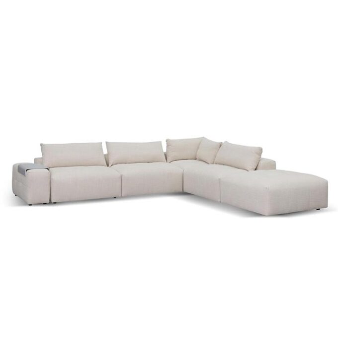 Oliver Right Chaise Fabric Sofa – Taupe Beige By Interior Secrets