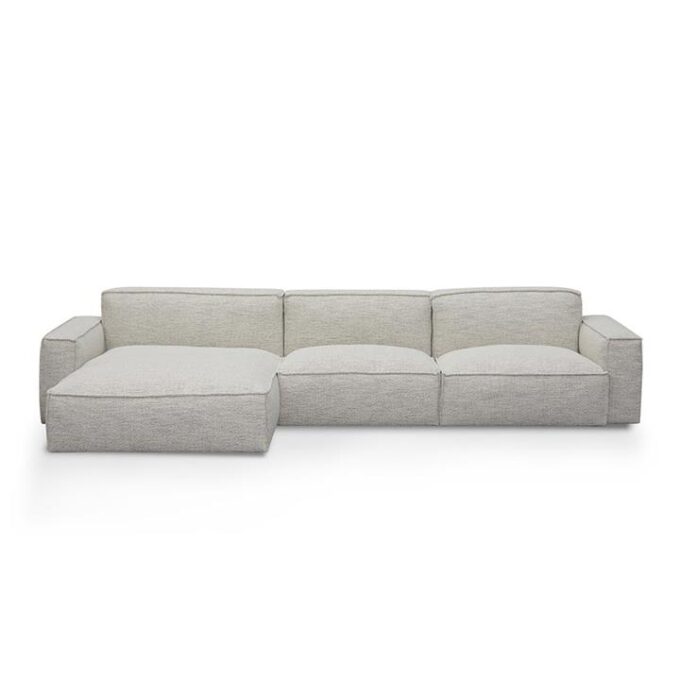 Roshil Left Chaise Fabric Sofa – Fog Grey By Interior Secrets